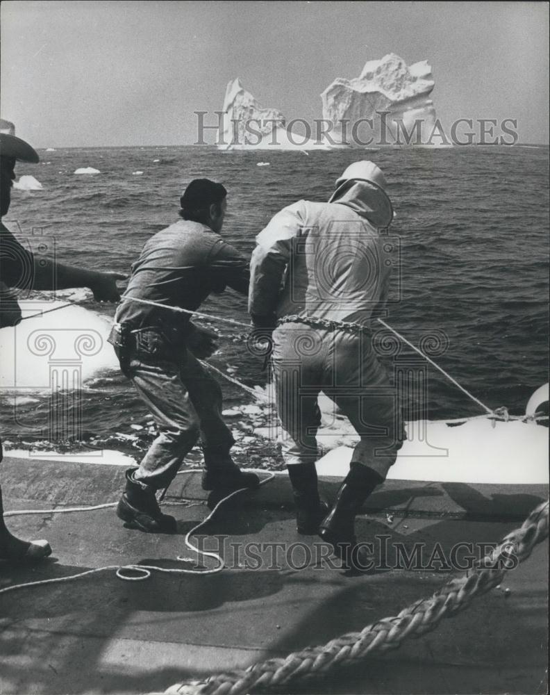 1974 Press Photo Motor Vessel Hudson Service, Newfoundland - Historic Images