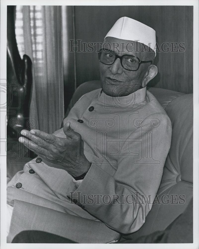 1978 Press Photo Morarji Desai, Prime Minister of India - Historic Images