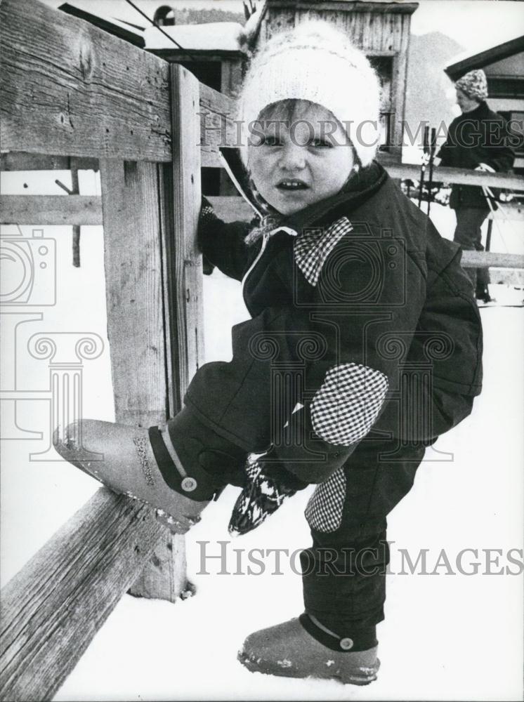 1978 Press Photo Speedy is the name of the shoe for child skiers - Historic Images