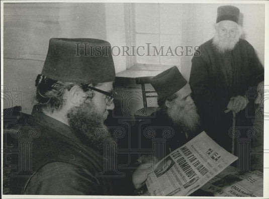 Press Photo Greek Monks - Historic Images