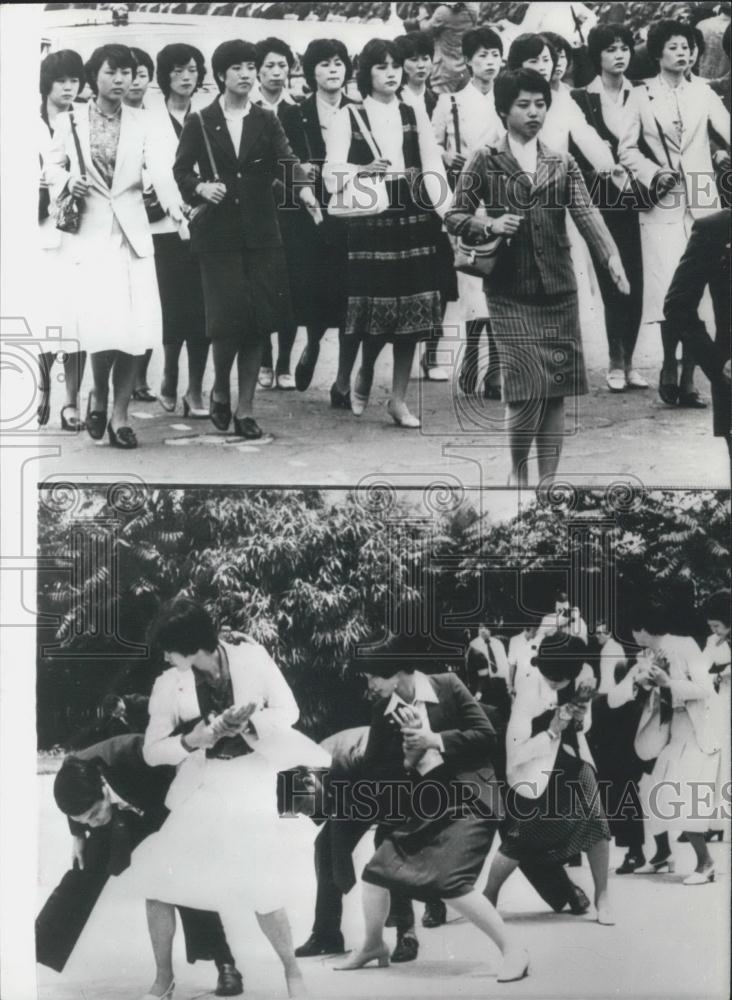 1979 Press Photo 20 Japanese policewoman as Mrs. Thatcher &#39;s bodyguards - Historic Images