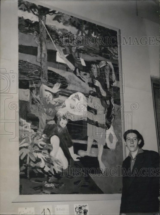 1955 Press Photo Rome: Paul Ambille, fine arts student - Historic Images
