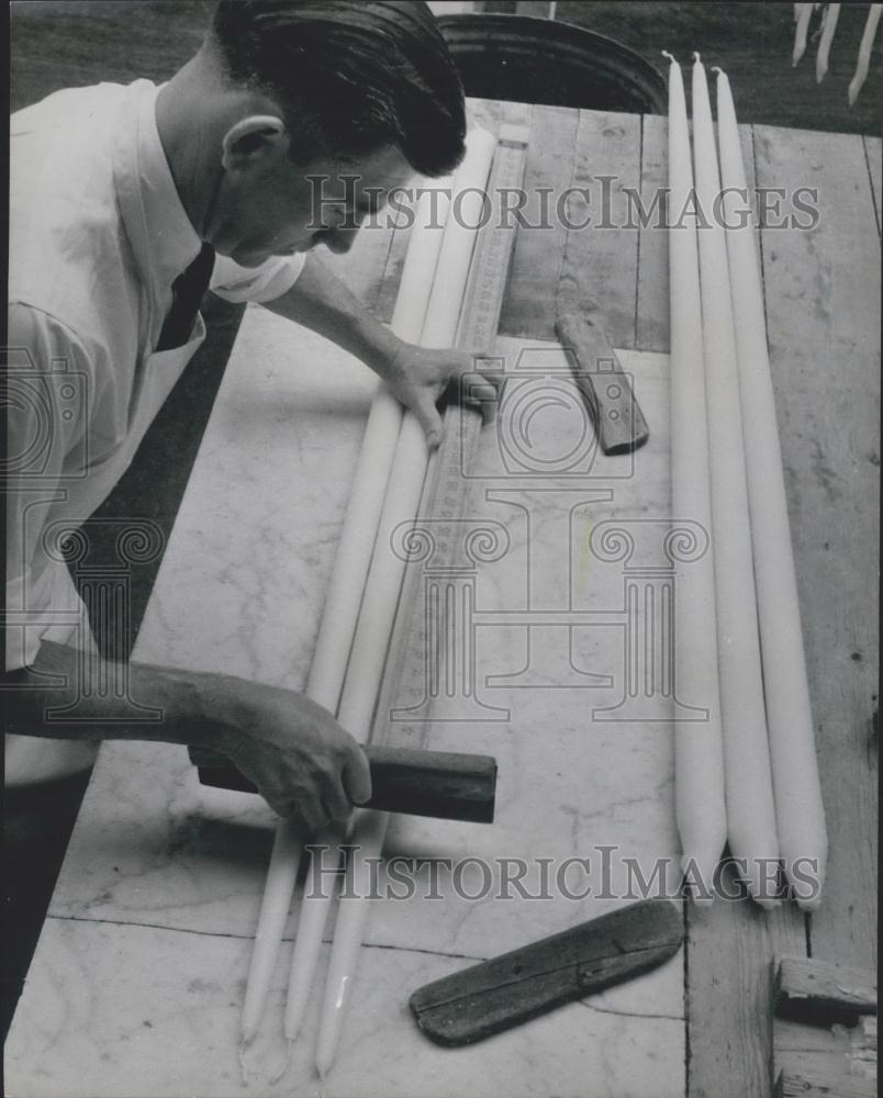 Press Photo Candles Created For George VI Coronation And Royal Wedding - Historic Images