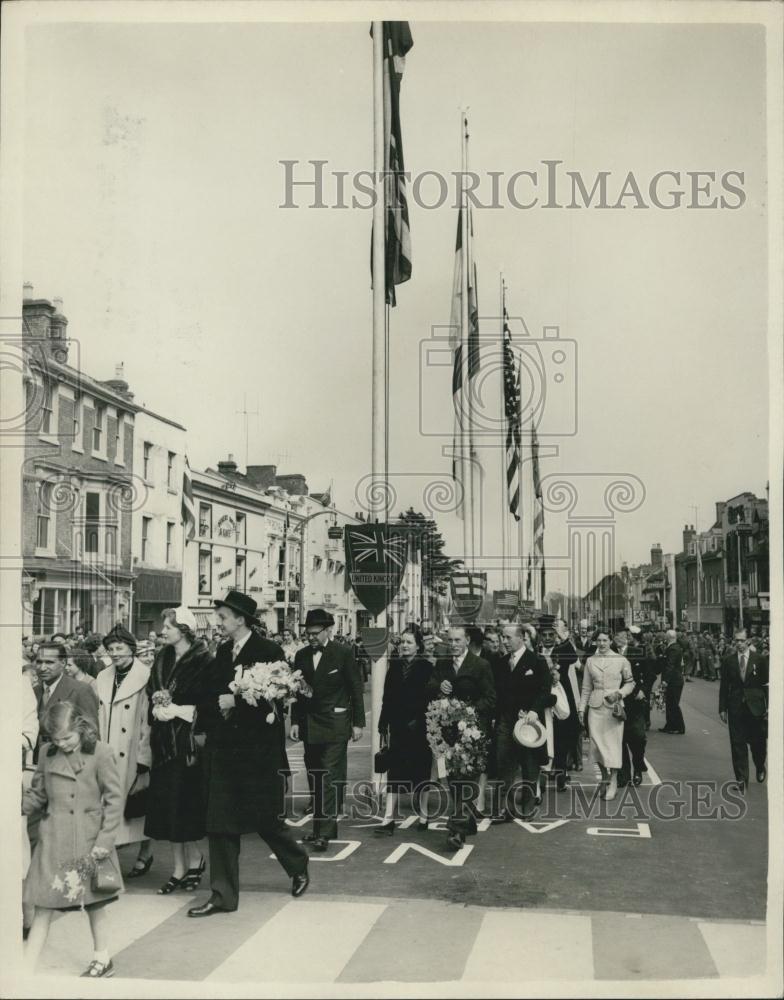 1956 Press Photo Shakespeare Birthday Celebrations, Straford-Upon-Avon - Historic Images