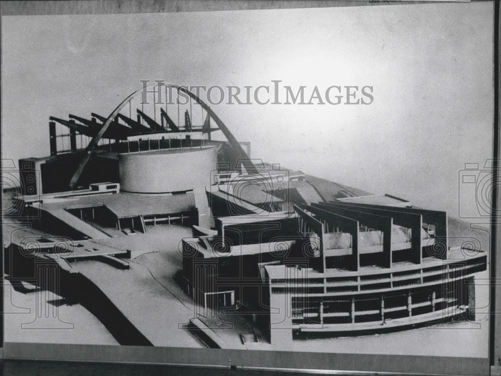 1957 Press Photo Model of the Soviet -Palace in Moscow - Historic Images