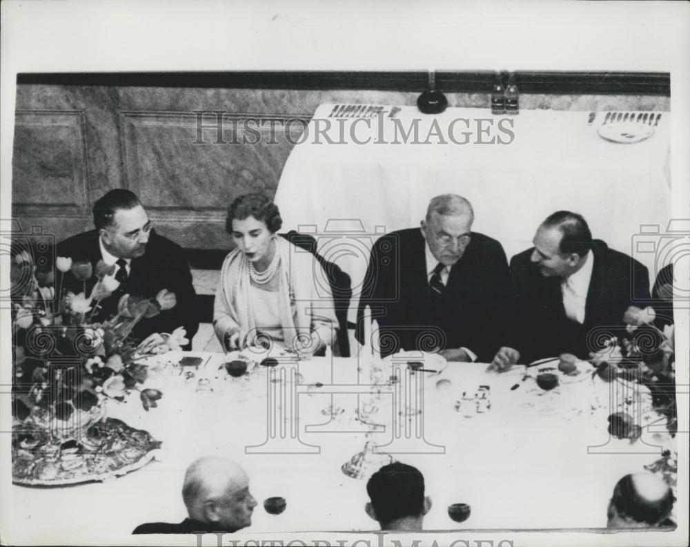 1958 Press Photo NATO Luncheon at Fredensborg Castle by Danish King and Queen - Historic Images