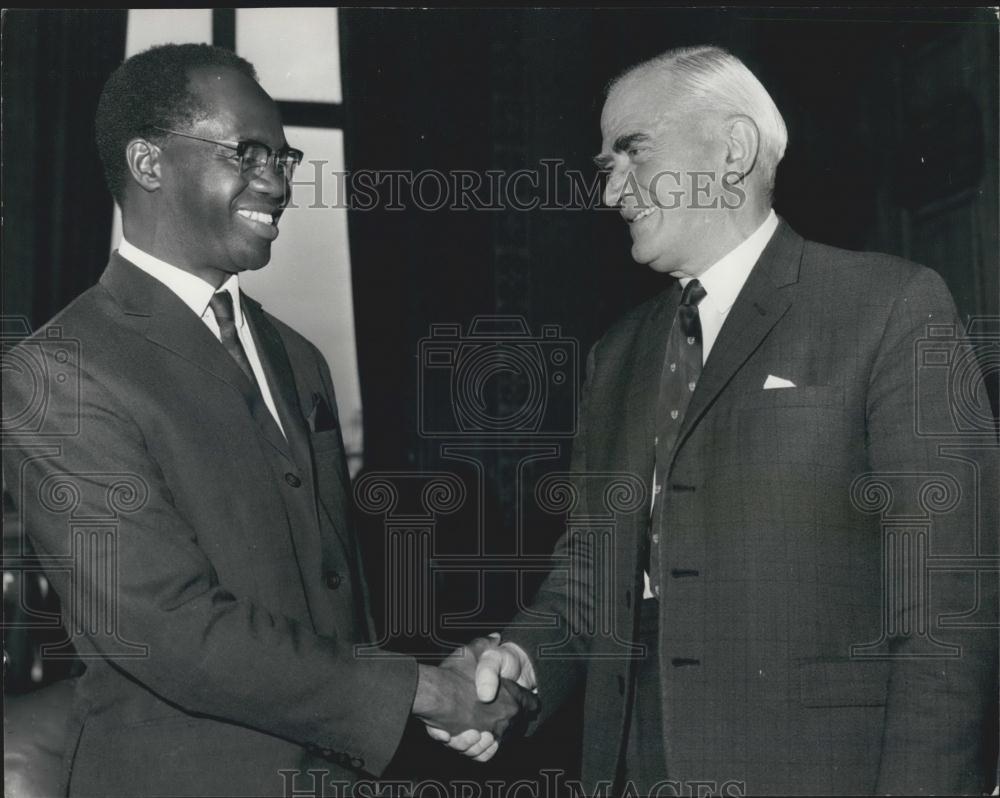 Press Photo Professor K.A. Busia pictured with Mr. Michael Stewart - Historic Images