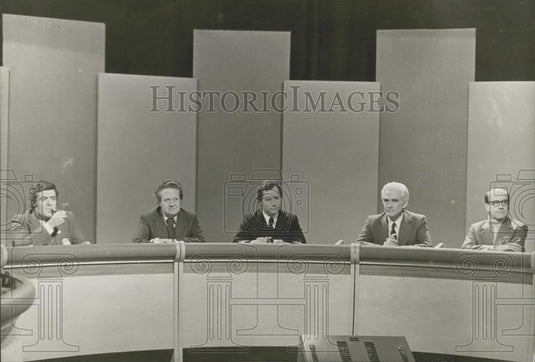 Press Photo Dr. Maglhaes Mota, Dr. Mario Soares, Dr. Alvaro Cunhal - Historic Images