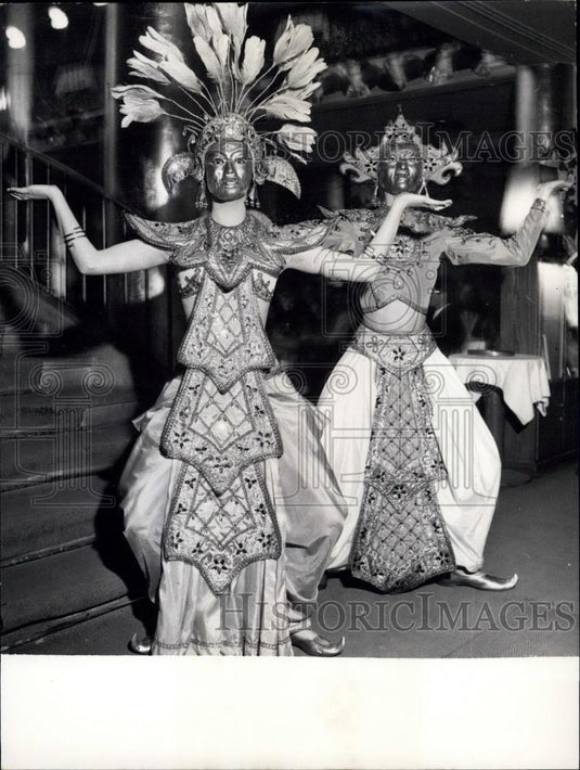 1957 Press Photo Strange-looking costumes for coming fancy-dress-balls - Historic Images