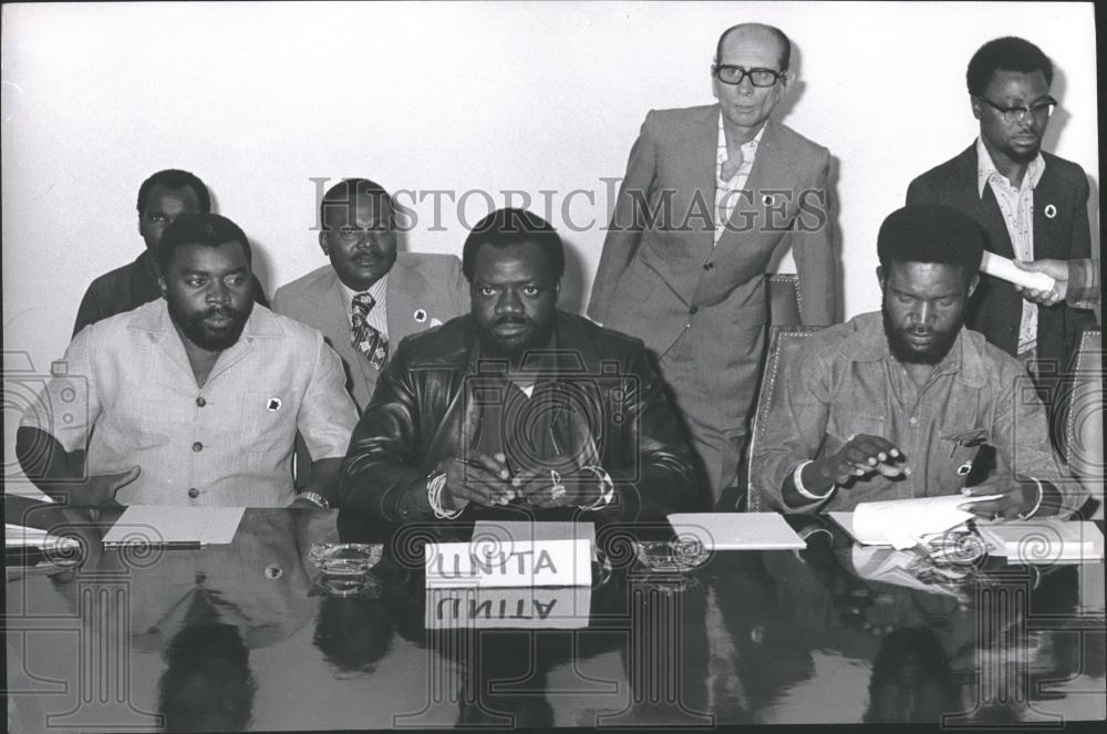 Press Photo UNITA Delegation Leaders Jorge Sangumba Savimbi Vakulukuta - Historic Images