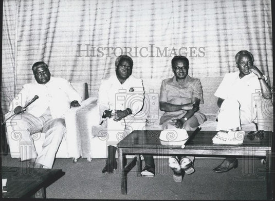 Press Photo African Leaders Joshua Nkomo Kenneth Kaudna President Agostinho - Historic Images