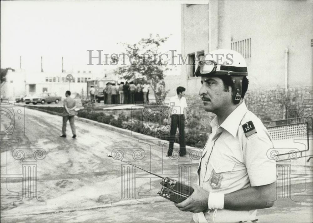 1975 Press Photo Koridalos Prison,Former Greek Junta on Trial - Historic Images