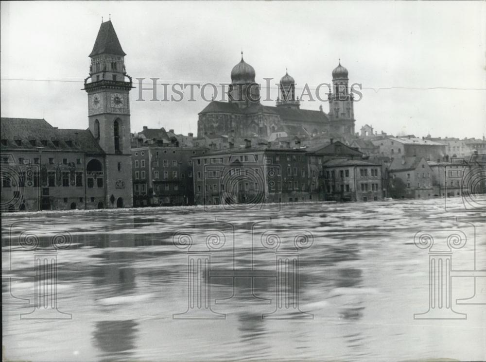 1956 Press Photo High Water In The Whole German Federal Republic Floods Homes - Historic Images