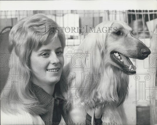 1973 Press Photo Moonswift Mharkus Cream Afgan Hound Owner Susan Bell Cruft's - Historic Images