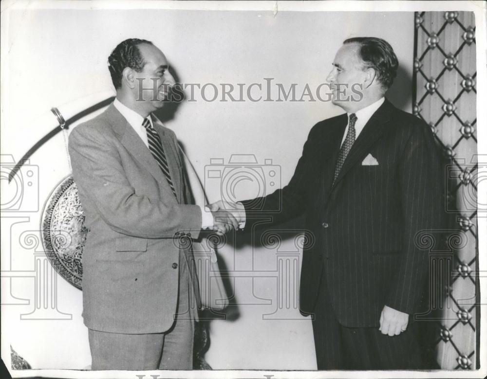 1957 Press Photo Anglo Egyptian Talks Open In Rome - Historic Images