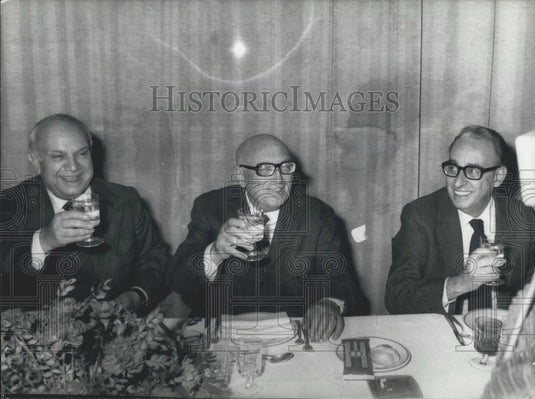 1971 Press Photo Pietro Nenni, (center)Francesco De Martino &Giacomo Mancini, - Historic Images