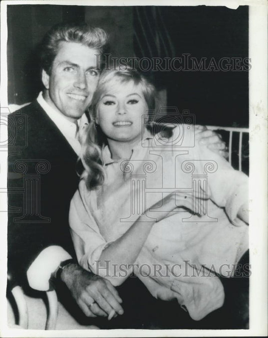 1963 Press Photo Actress Anita Ekberg & husband Rick Van Nutter - Historic Images