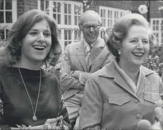 1979 Press Photo Mrs. Thatcher and daughter Carol & husband Donie - Historic Images