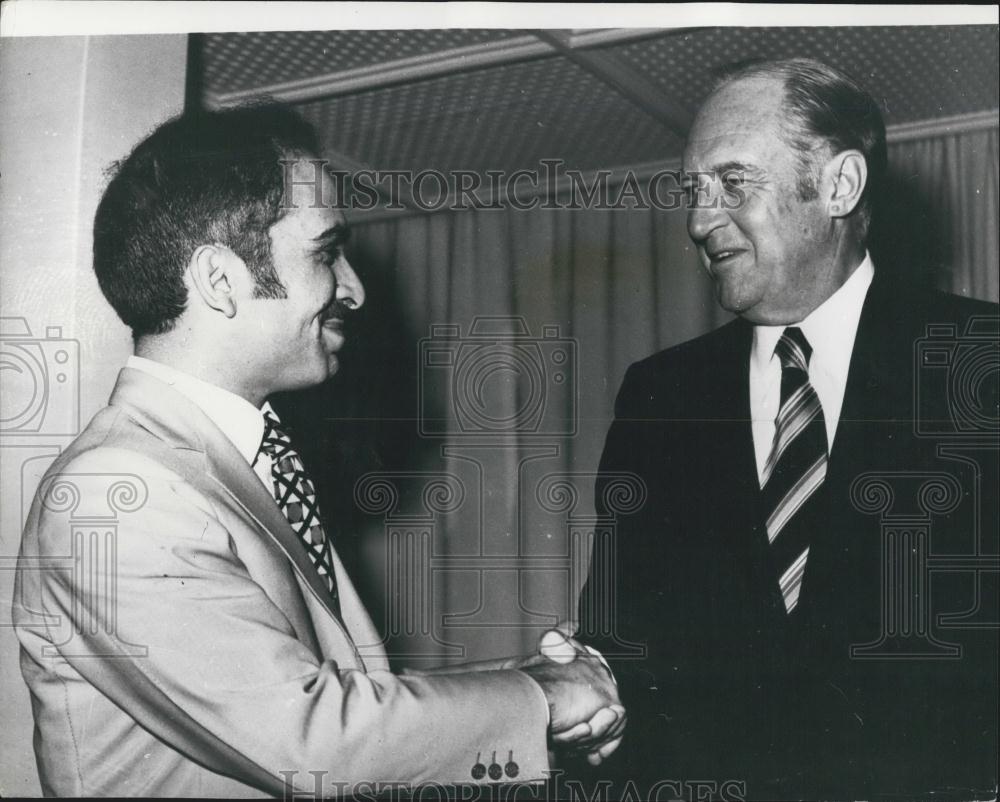 1971 Press Photo State Secretary Rogers Meeting Jordanian King Hussein - Historic Images