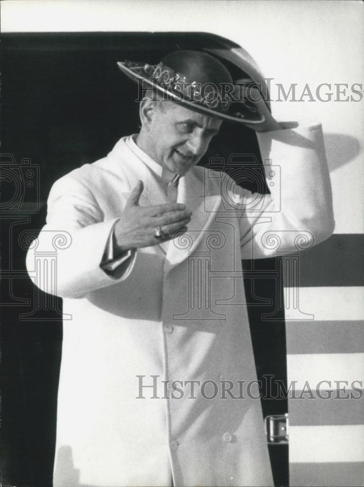 Press Photo Pope Paul VI Leaving From Rome To The Holy Land - Historic Images