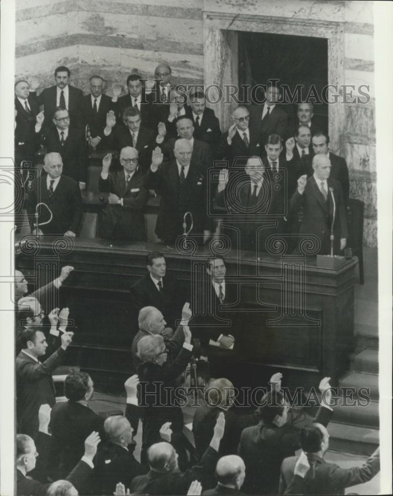 1974 Press Photo New Greek Deputies take Oath - Historic Images