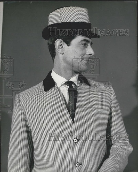 1964 Press Photo Geoff Wootten Model Mens Boys Wear Exhibition Earls Court - Historic Images