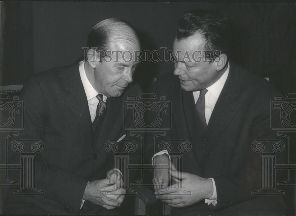 1959 Press Photo New US Ambassador W.C. Dowling Visits Willy Brandt - Historic Images