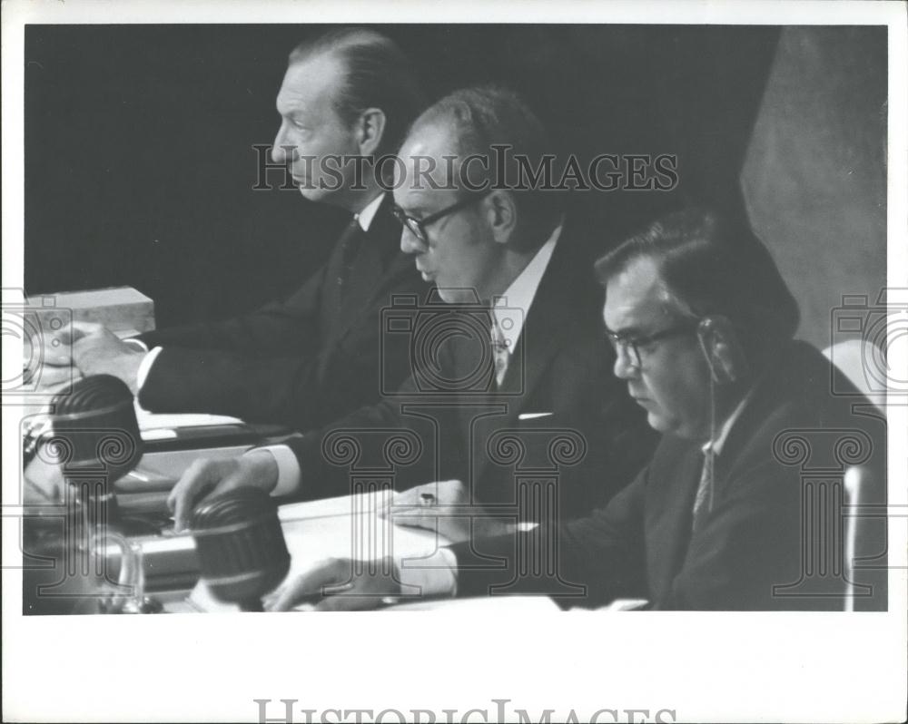 1972 Press Photo UN Sec Gen Kurt Waldheim,Polish Stanislaw Trepczynski , - Historic Images