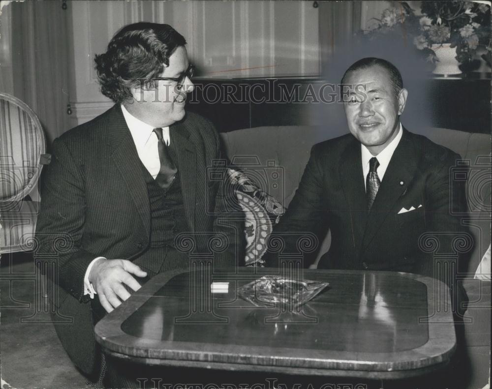 1973 Press Photo Japan Prime Minister Tanaka, Sir Geoffrey Howe - Historic Images