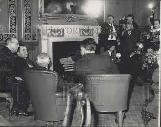 1965 Press Photo Soviet Foreign Minister Mr. Gromyko & Michael Stewart - Historic Images