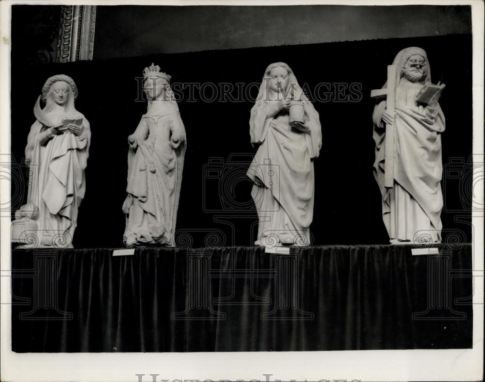 1953 Press Photo Statues From Henry VII Chapel At Exhibition Westminster Abbey - Historic Images