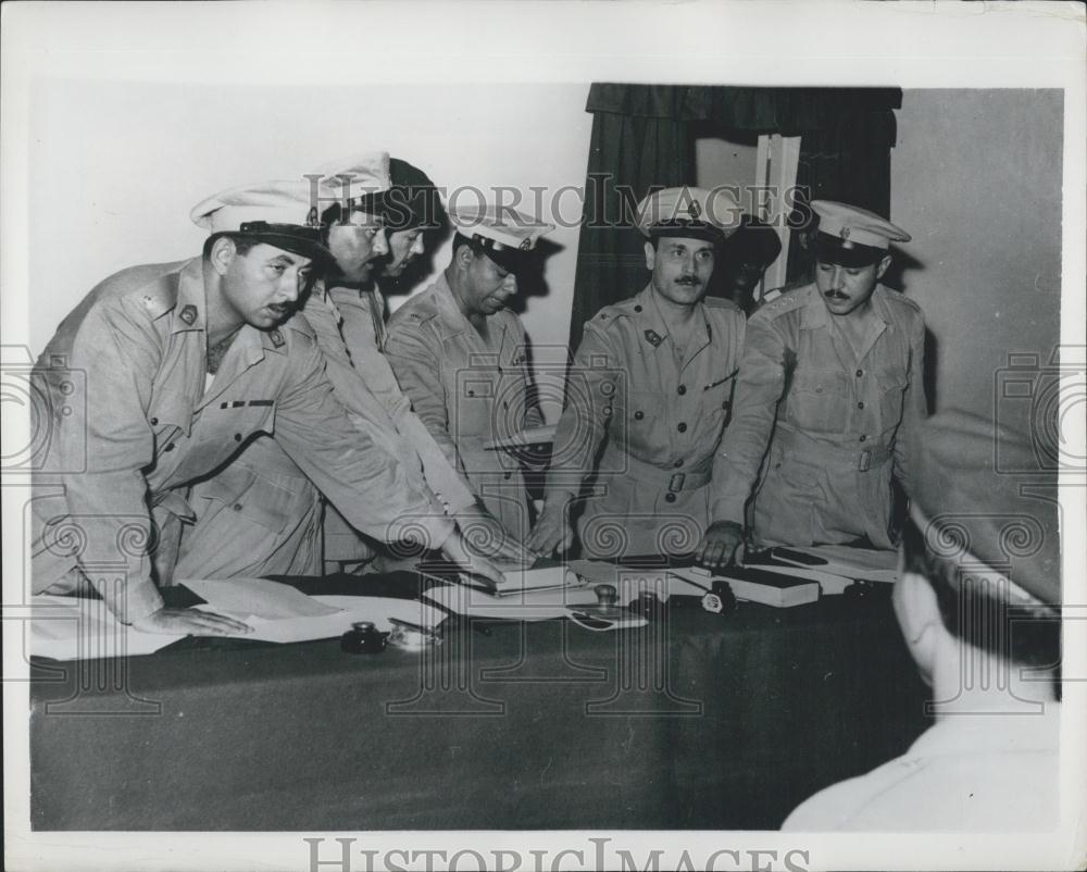 1952 Press Photo Members of the Military Court in Cairo - Historic Images