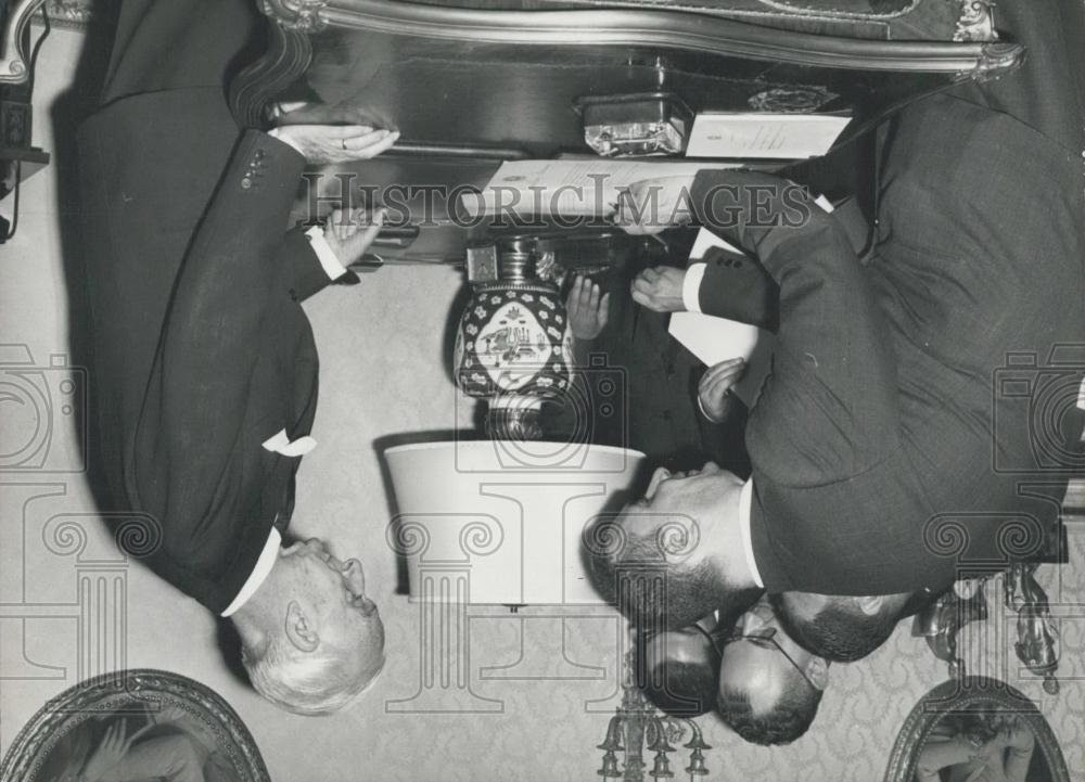 1964 Press Photo President Segni & Italian premier Aldo Moro - Historic Images