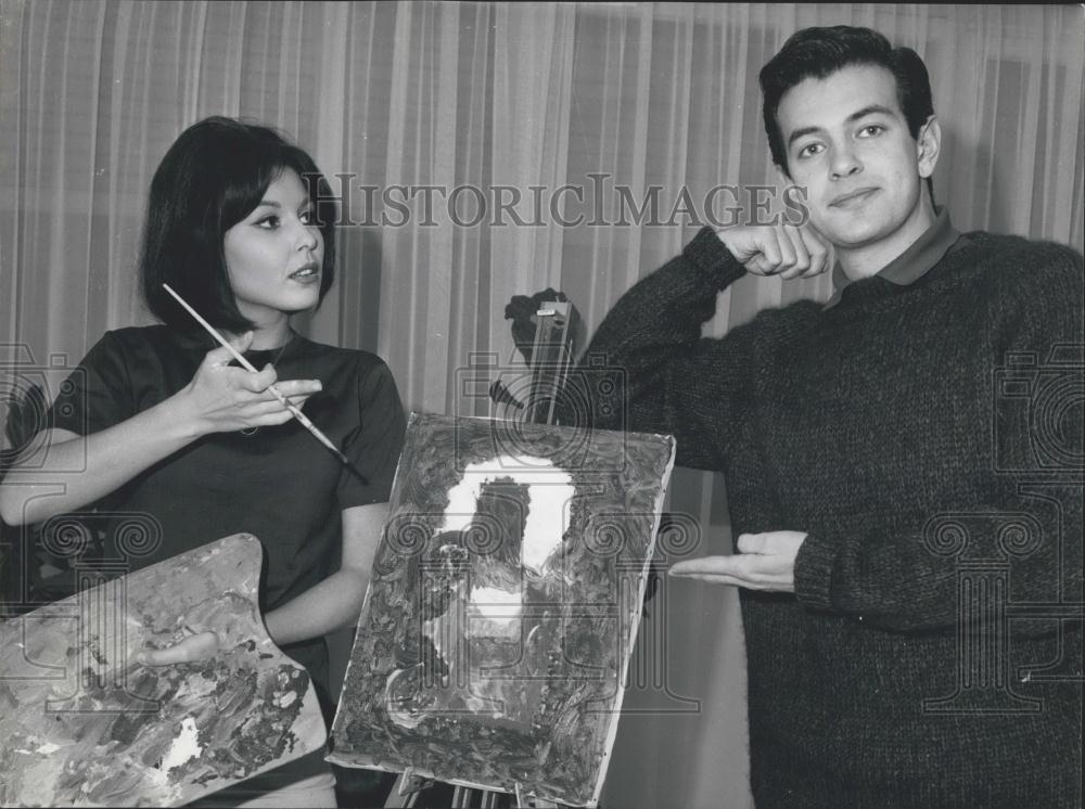 1962 Press Photo Italo-French Actress Dominique Boschero, Actor Mark Damon - Historic Images