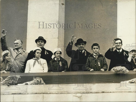 1974 Press Photo Vladimir Kirilin, Boris Velchev, Todor Zhivkov at Sofia parade - Historic Images