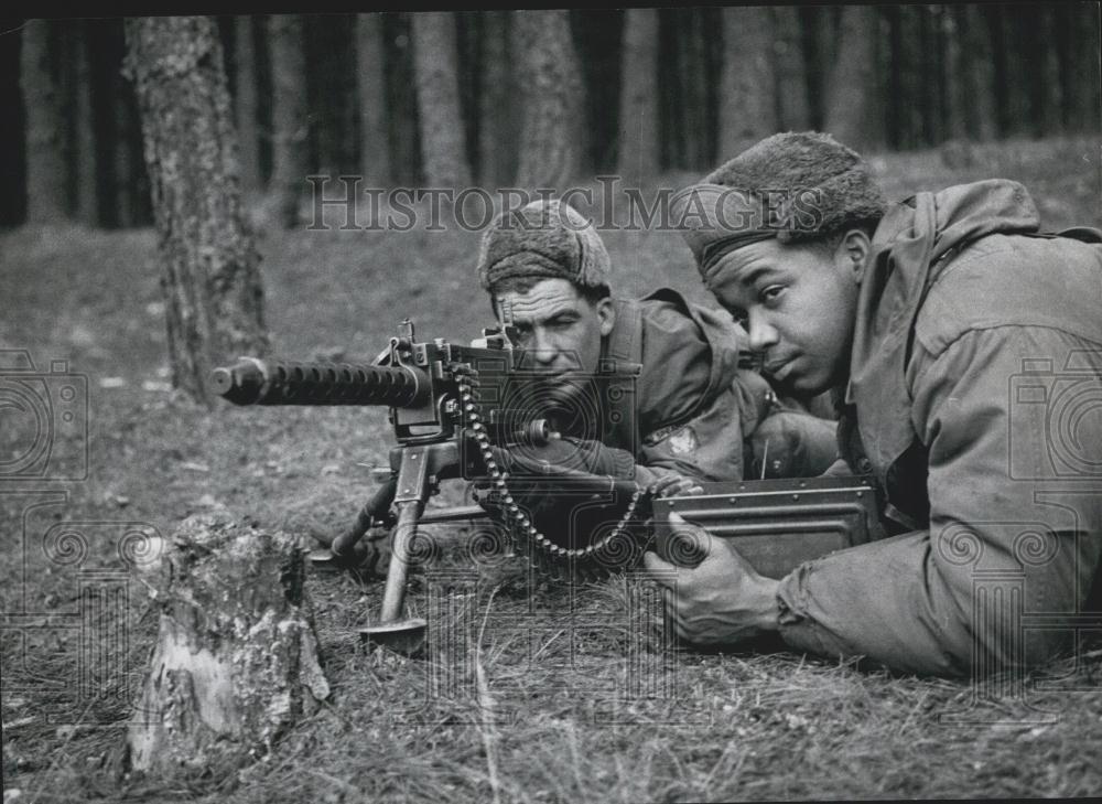 1960 Press Photo German - America NATO-maneuver &quot;Winter shield&quot;. - Historic Images