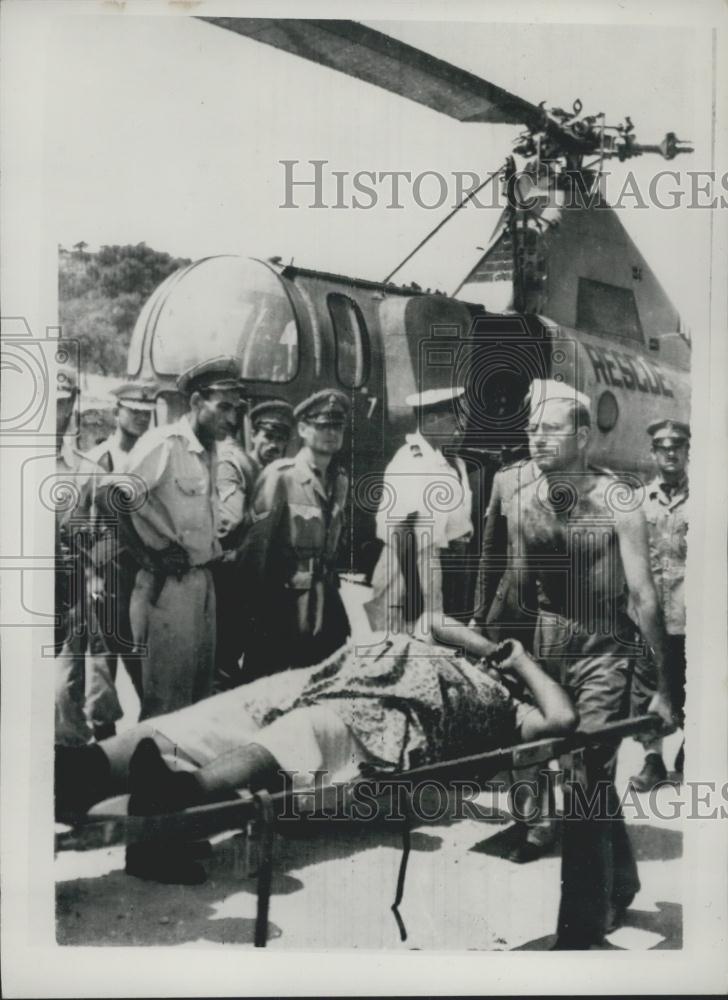 1953 Press Photo Helicopter Rescue, Argostoli - Historic Images