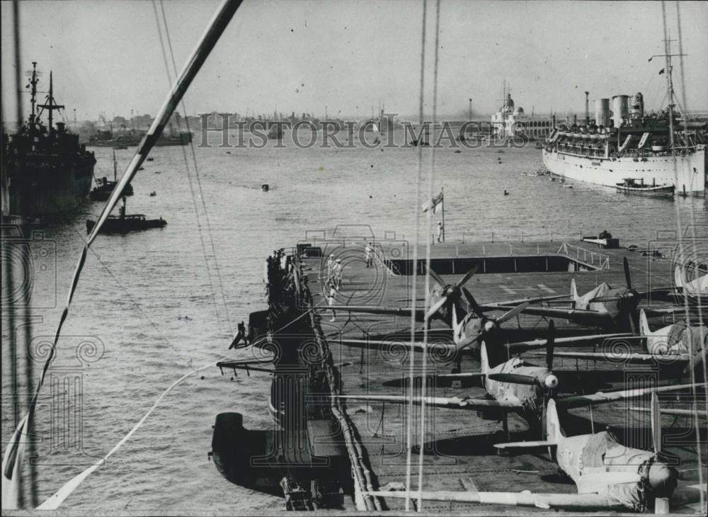 Press Photo View of the Suez Canal from Port Said - Historic Images