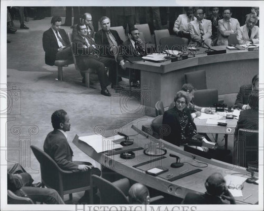 1980 Press Photo Iranian Prime Minister Rajai During UN Security Council Meeting - Historic Images