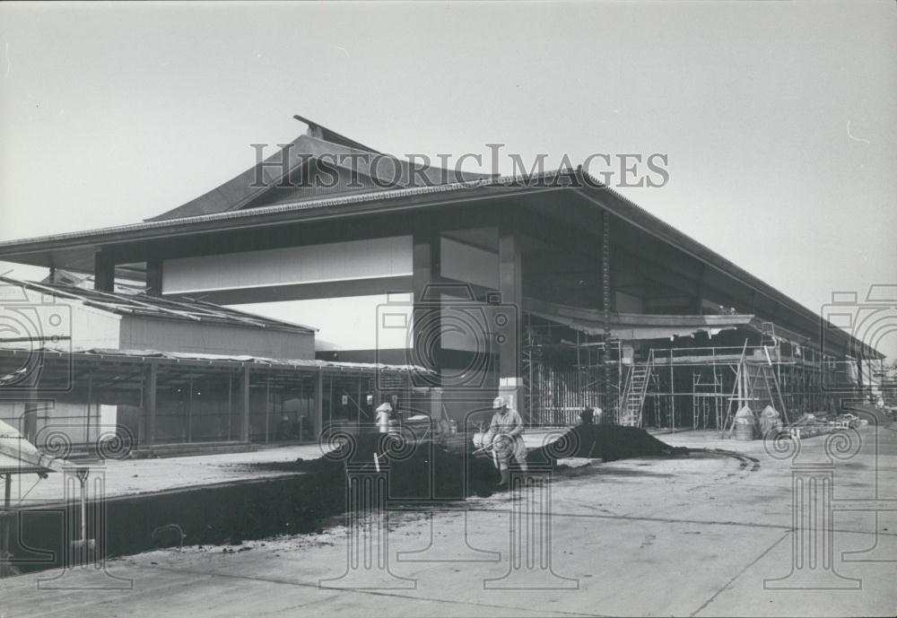Press Photo Imperial Palace Under Construction In Tokyo Japan - Historic Images