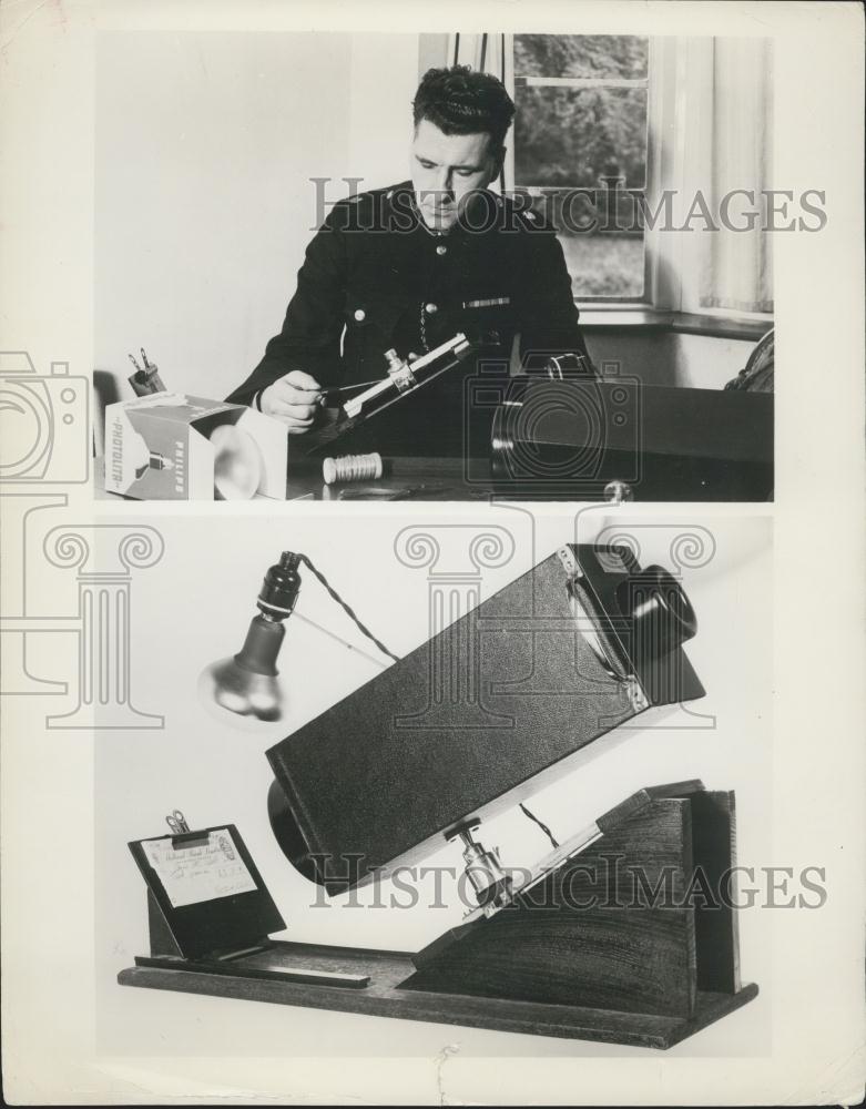 1956 Press Photo Evans Infra-Red Viewer, 2 Pics-Invention Spawn Forgeries - Historic Images