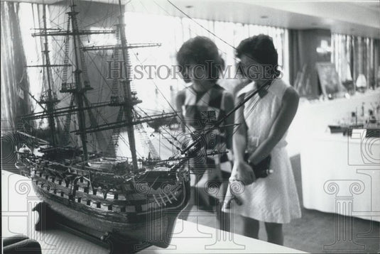 1973 Press Photo Model ships of the world Exhibit at Yokohama - Historic Images