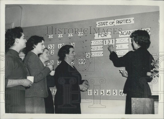 1955 Press Photo Elections, Conservative Headquarters, Abbey House, England - Historic Images