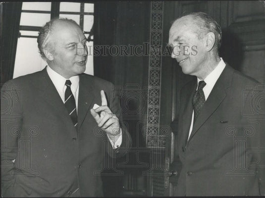 1971 Press Photo German Minister Walter Scheel & Sir Alec Douglas-Home. - Historic Images