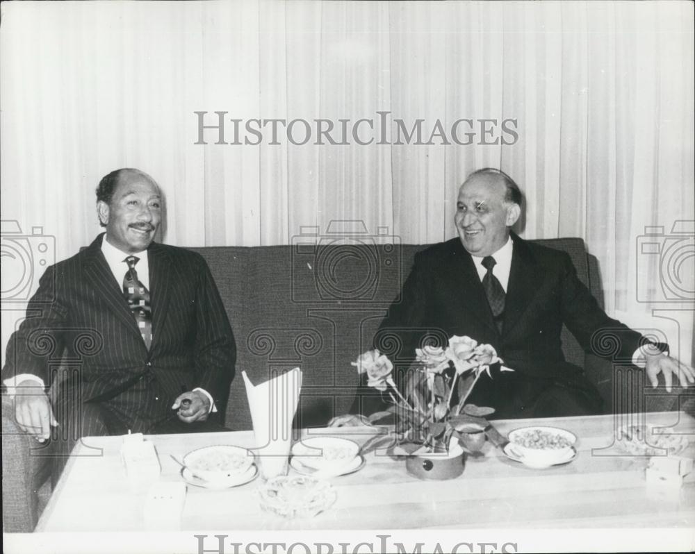 1974 Press Photo Egyptian President visits Sofia - Historic Images