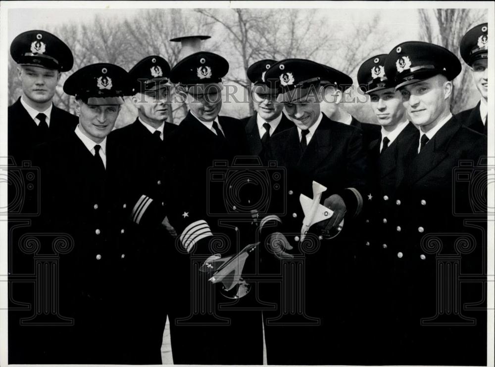 1956 Press Photo German Marine Soldiers - Historic Images