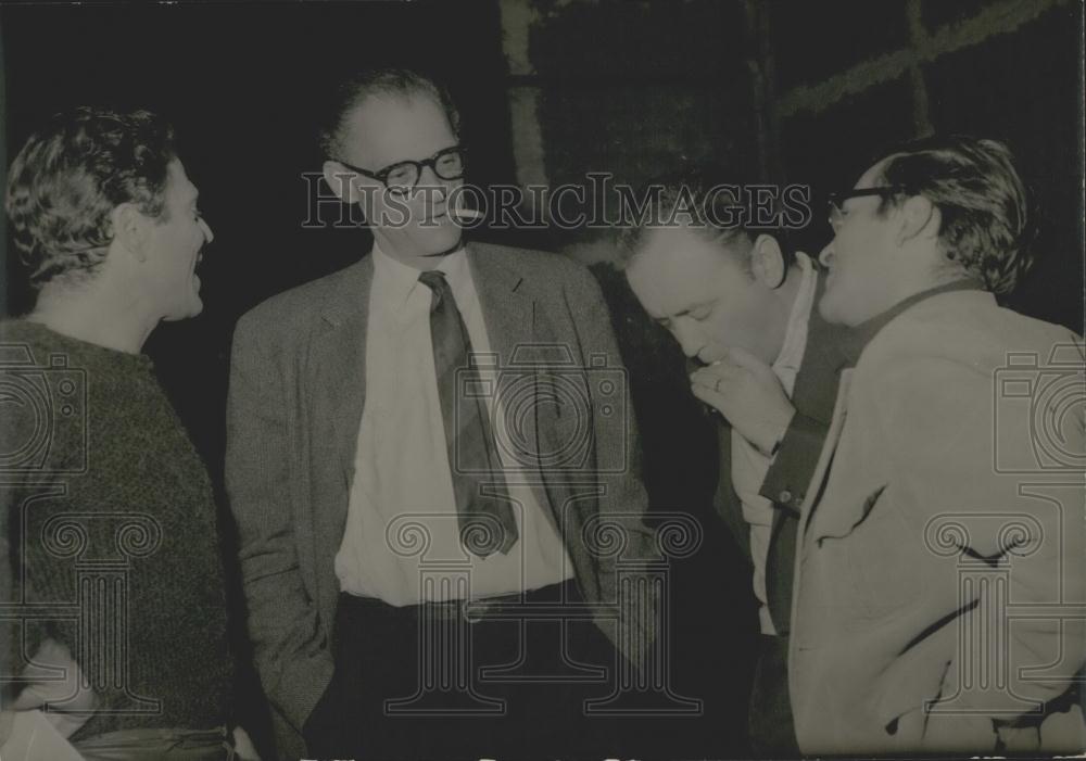 1961 Press Photo Raf Vallon, Arthur Miller, Raymond Pellegrin, &amp; M. Stapleton - Historic Images