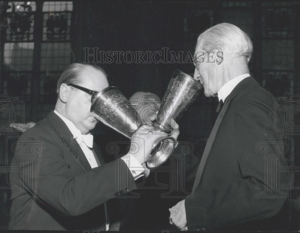 1957 Press Photo German Foreign Minister von Brentano and Henry Lamotte. - Historic Images