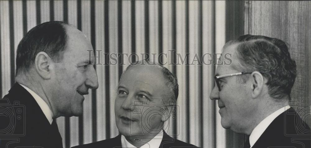 1970 Press Photo Joseph Luns, Walter Scheel, and Poul Hartling - Historic Images