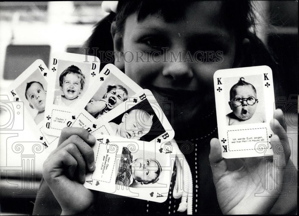 1969 Press Photo Novelty Cards With Kids On Them - Historic Images